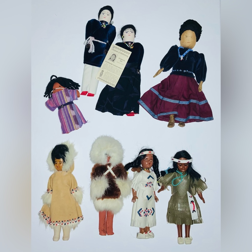 Lot of 8 Native American Collectible and Vintage Tribal Art Folk Dolls